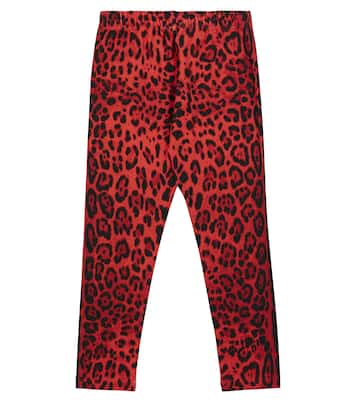 Leopard-print cotton-blend leggings | Dolce&Gabbana Kids