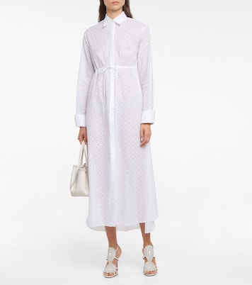 Robe midi en coton à broderies anglaises | Alaïa