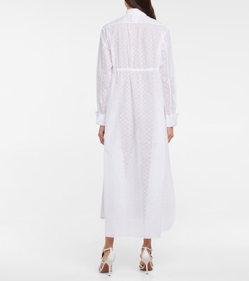Robe midi en coton à broderies anglaises | Alaïa