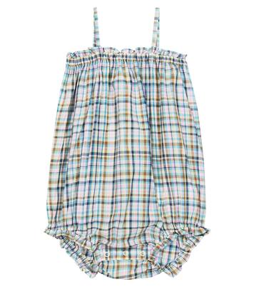 Baby Nèfle checked cotton voile romper | Bonpoint