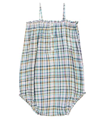 Baby Nèfle checked cotton voile romper | Bonpoint