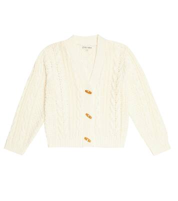 Kamel cotton cable-knit cardigan | Louise Misha