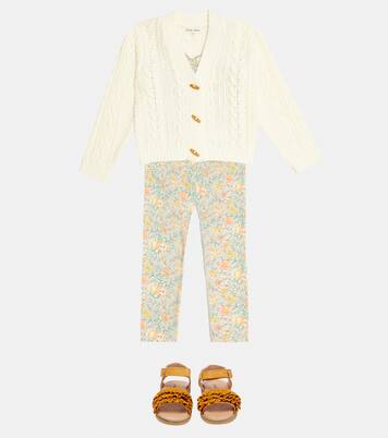 Kamel cotton cable-knit cardigan | Louise Misha