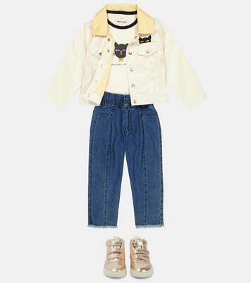 Veste Cat Tells All en satin | Mini Rodini