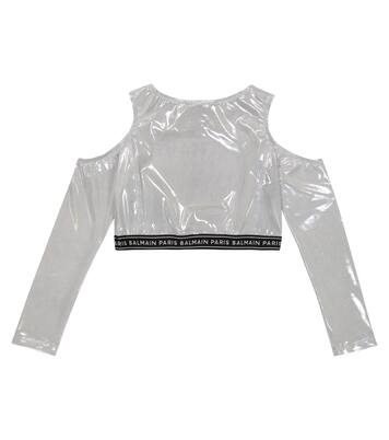 Logo off-shoulder top | Balmain Kids