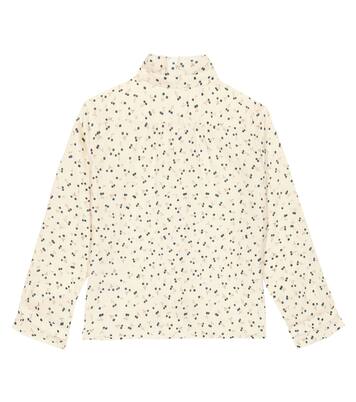 Ruffled cherry-printed cotton blouse | Bonpoint