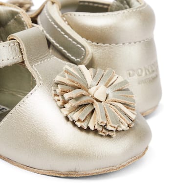 Baby Schuhe Poms aus Metallic-Leder | Donsje