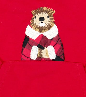 Embroidered cotton hoodie | Il Gufo