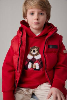 Embroidered cotton hoodie | Il Gufo