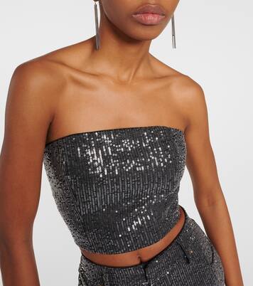 Top aus Twill mit Pailletten | Rotate