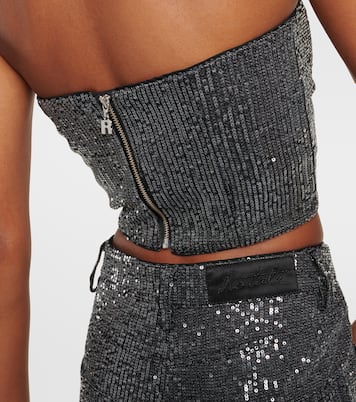 Top aus Twill mit Pailletten | Rotate