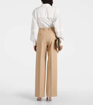 Pantalon droit GG en jacquard de laine | Gucci