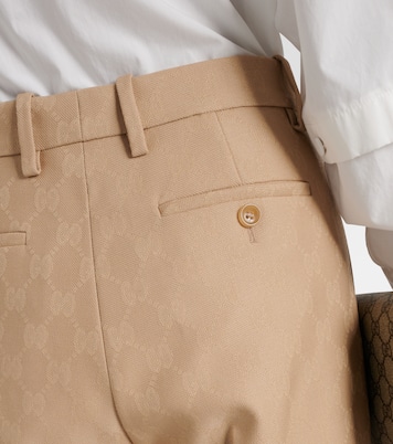 Pantalon droit GG en jacquard de laine | Gucci