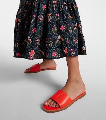 CL embossed leather mules | Christian Louboutin