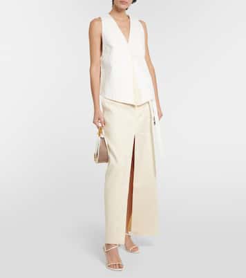 Dune 미드라이즈 리넨 코튼 맥시 스커트 | SIR