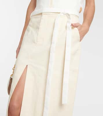 Dune 미드라이즈 리넨 코튼 맥시 스커트 | SIR