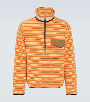 Kragi striped cotton half-zip sweater | Ranra