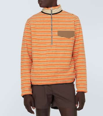 Kragi striped cotton half-zip sweater | Ranra