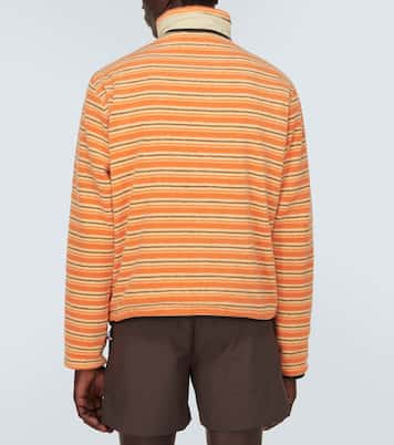 Kragi striped cotton half-zip sweater | Ranra