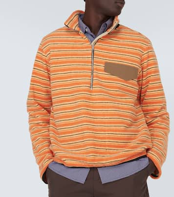 Kragi striped cotton half-zip sweater | Ranra