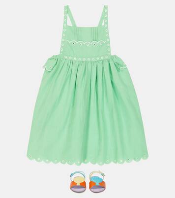 Embroidered linen and cotton dress | Stella McCartney Kids