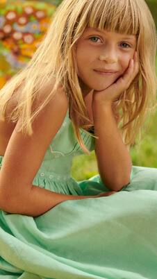 Embroidered linen and cotton dress | Stella McCartney Kids