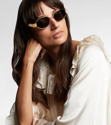 Triomphe Metal 01 oval sunglasses | Celine Eyewear