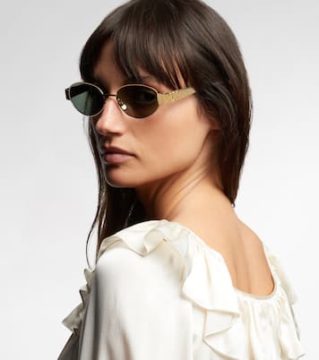 Triomphe Metal 01 oval sunglasses | Celine Eyewear