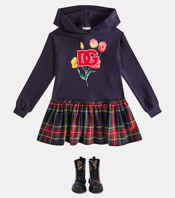 Checked leather boots | Dolce&Gabbana Kids