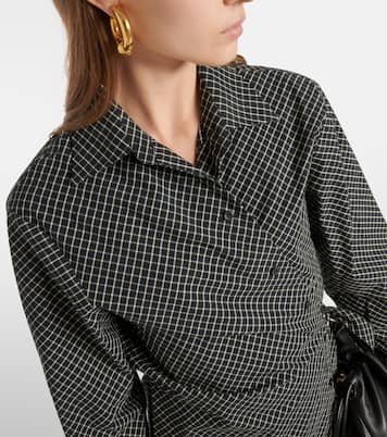 Robe portefeuille White Label Lane en coton à carreaux | Proenza Schouler