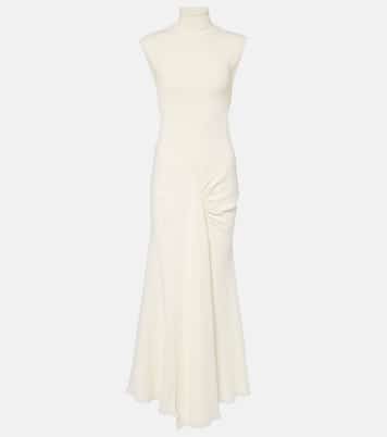 Draped turtleneck jersey maxi dress | Victoria Beckham