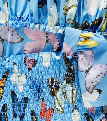 Printed shirred cotton poplin dress | Dolce&Gabbana Kids