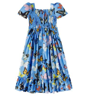 Printed shirred cotton poplin dress | Dolce&Gabbana Kids
