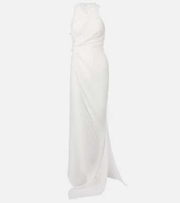 Gathered cotton-blend maxi dress | Victoria Beckham