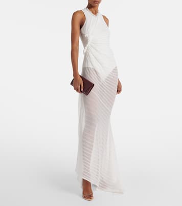 Gathered cotton-blend maxi dress | Victoria Beckham