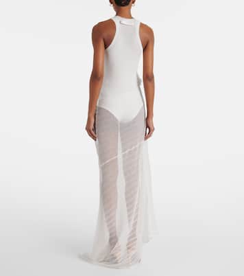 Gathered cotton-blend maxi dress | Victoria Beckham
