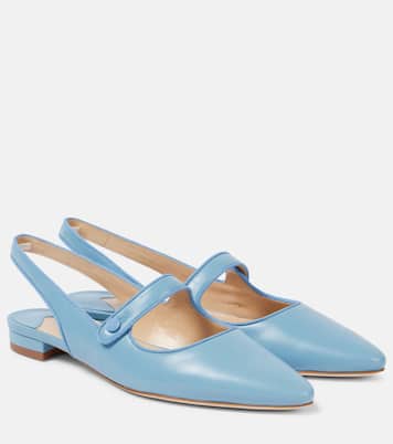 Campariflatsli leather slingback flats | Manolo Blahnik
