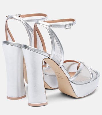 Plateausandalen Sylvie 125 aus Metallic-Leder | Malone Souliers