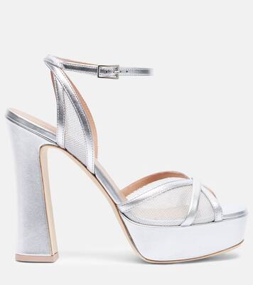 Plateausandalen Sylvie 125 aus Metallic-Leder | Malone Souliers