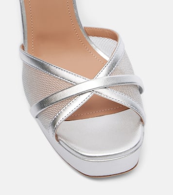 Plateausandalen Sylvie 125 aus Metallic-Leder | Malone Souliers