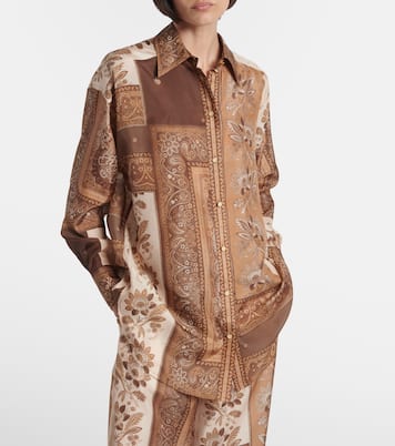 Camicia Lucky in raso di seta | Zimmermann