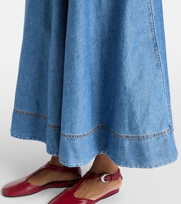 Stephi ruffled denim maxi dress | Alémais