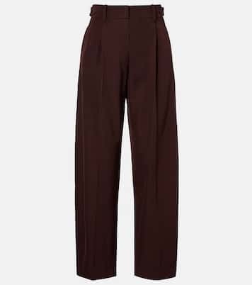 Pantalones rectos de lana y algodón | Brunello Cucinelli