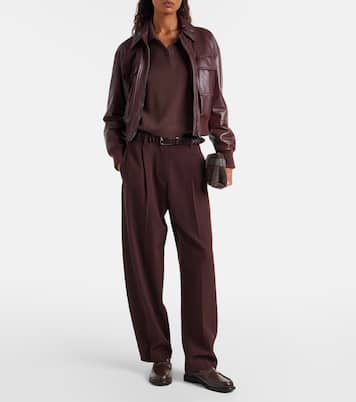 Pantalones rectos de lana y algodón | Brunello Cucinelli