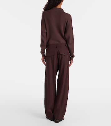 Pantalones rectos de lana y algodón | Brunello Cucinelli