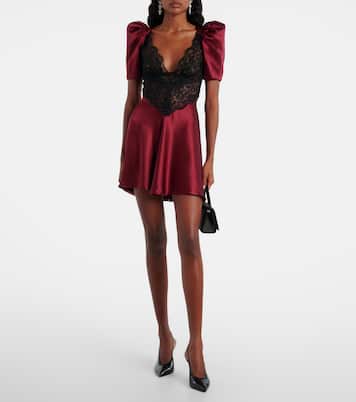 Vestido de cóctel de seda con encaje | Rodarte