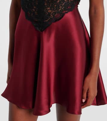 Vestido de cóctel de seda con encaje | Rodarte