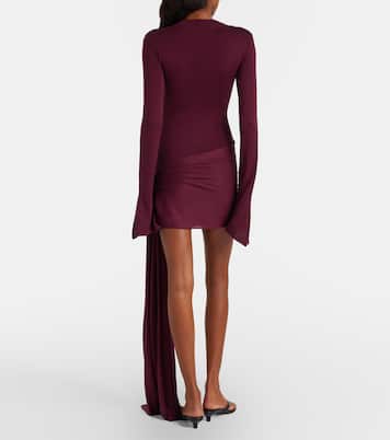 Draped silk-blend jersey minidress | Aya Muse