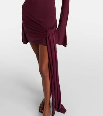 Draped silk-blend jersey minidress | Aya Muse
