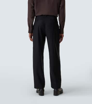 Corley virgin wool flannel wide-leg pants | The Row